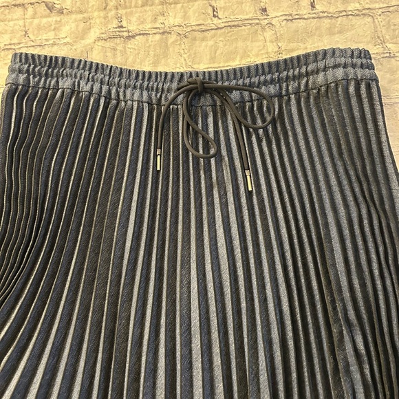 LAFAYETTE 148 NEW YORK GWENDA SKIRT PLEATED FLAIR RETRO BLUE DRAWSTRING WAIST S - Picture 6 of 11